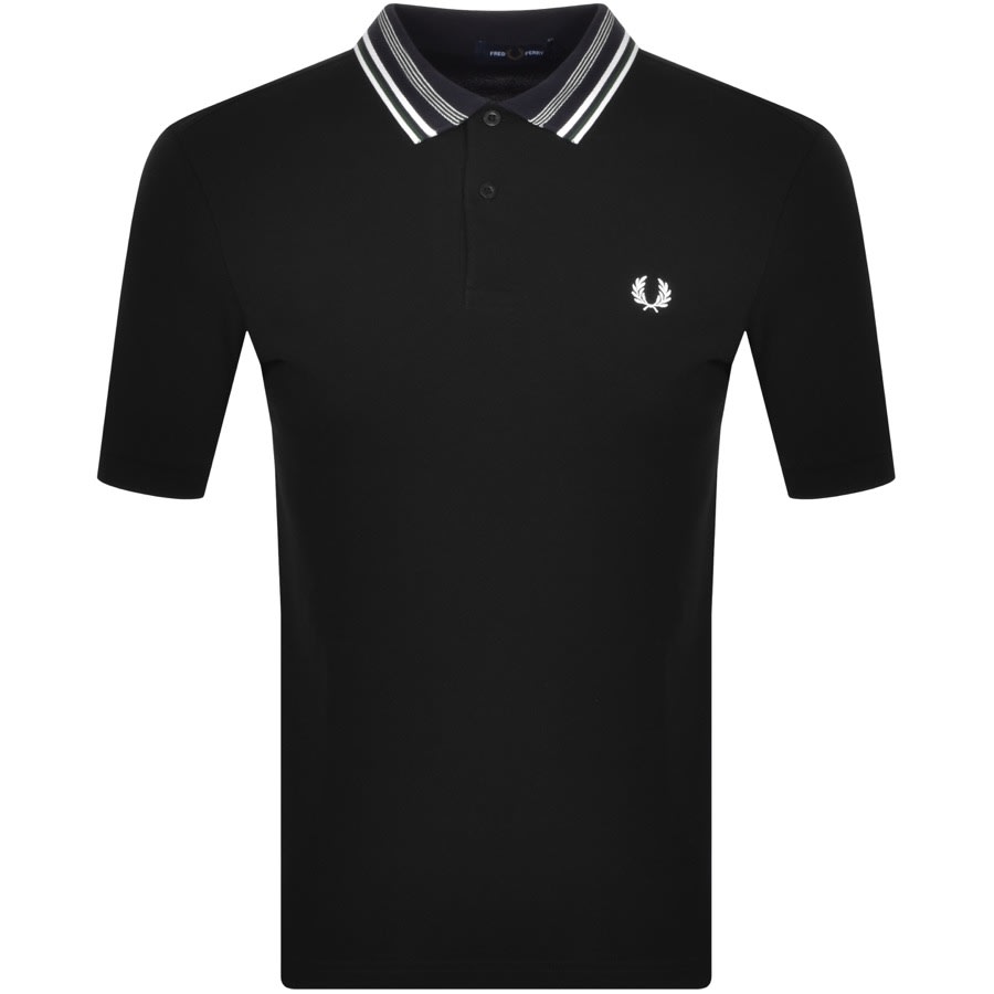 Alternative Image for ProductFred Perry Striped Collar Polo T Shirt Black1